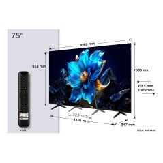 TCL 75P7K 75" 4K UHD Brushed Metal TV - Stunning Visuals & Modern Design - Item No. 5901292525910